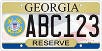 A license plate for veterans who served in the Coast Guard Reserve.