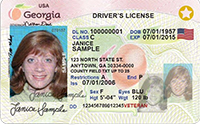 The Georgia veteran's driver's license features an American flag in the right corner and the word Veteran to create a distinguishable license.