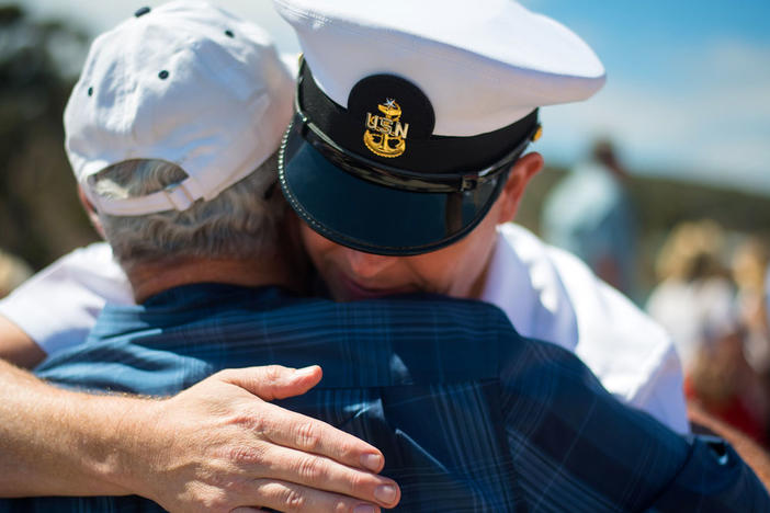 Veterans Hugging